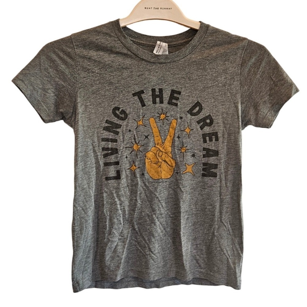 Bella Canvas Kids Living The Dream Peace Sign Graphic Tee Heather gray M 10-12